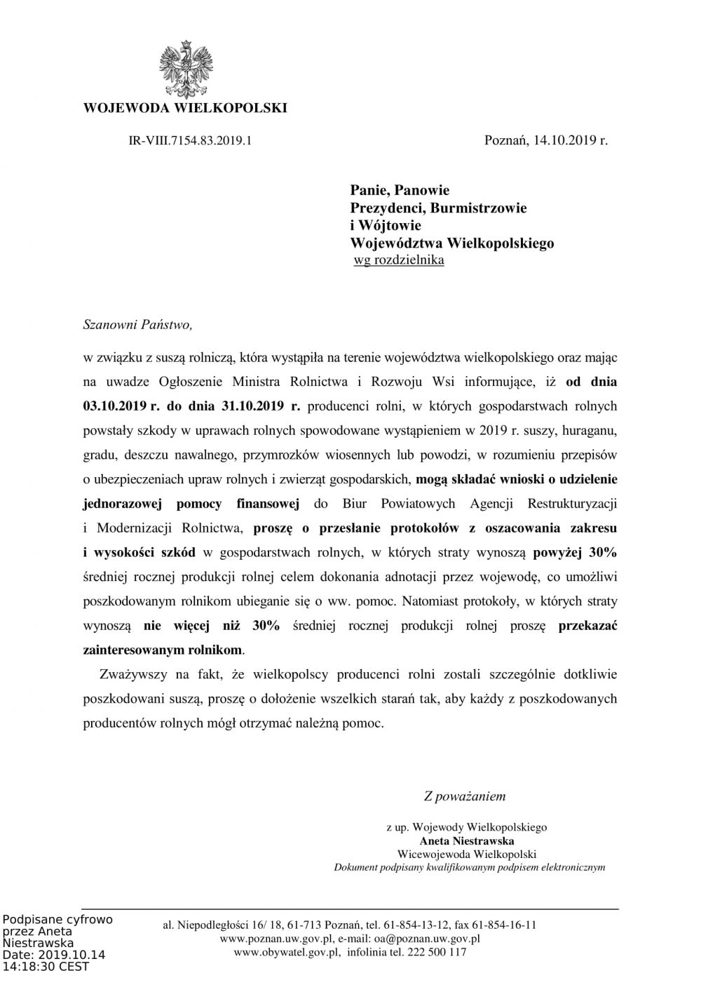 pismo Wojewody do gmin dotyczące przesyłania protokołów-1
