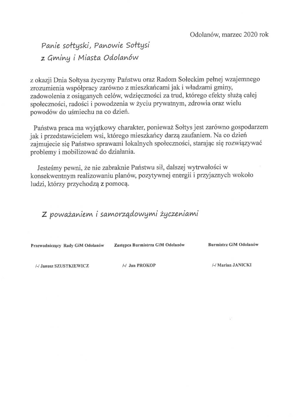 Życzenia na dzień Sołtysa