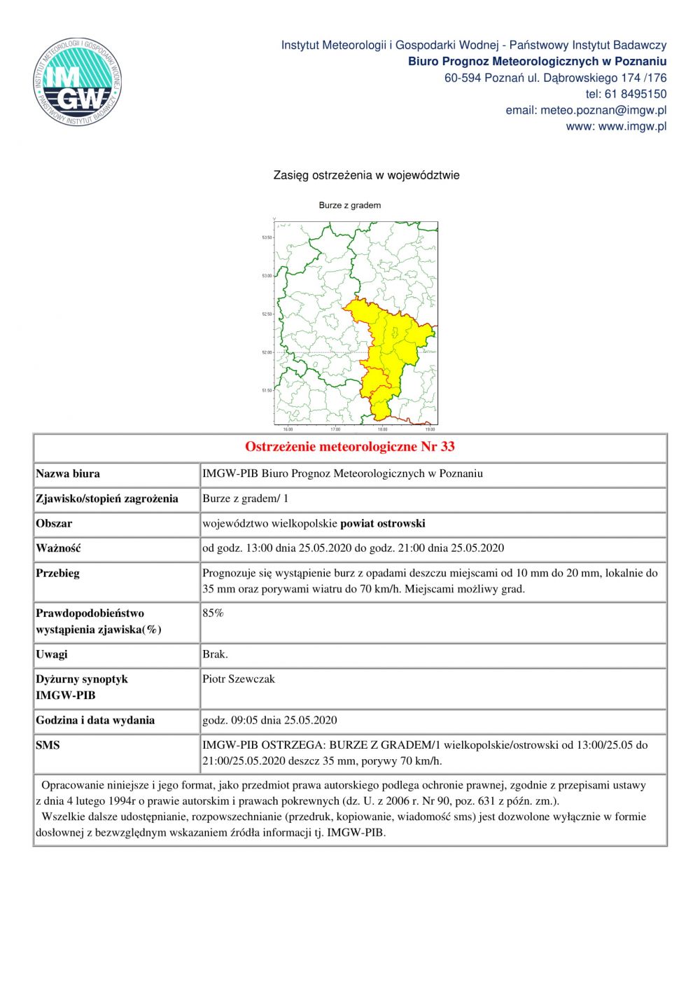 Ostrzeżenie meteorologiczne