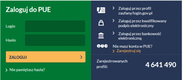 Grafika logowania PUE ZUS