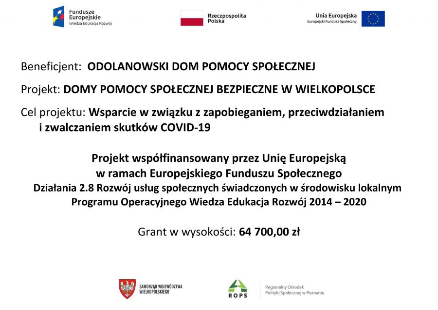 Odolanowski Dom Pomocy Społecznej ze wsparciem grantowym