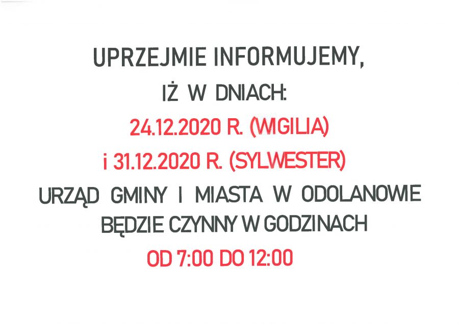 Godziny pracy urzędu