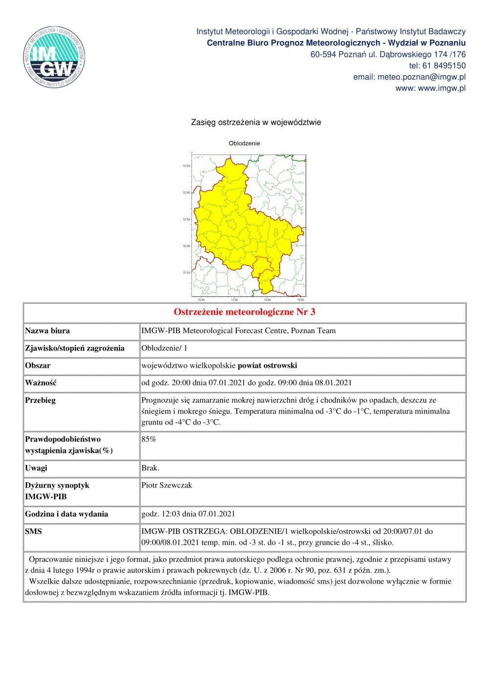 Ostrzeżenie meteorologiczne