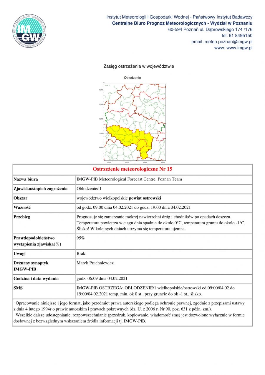 Ostrzeżenie meteorologiczne