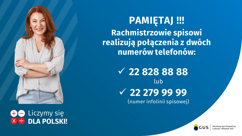 Drogi mieszkańcu, rchmistrzowie spisowi realizują połączenia z dwóch numerów: 22 828 88 88 lub 22 279 99 99