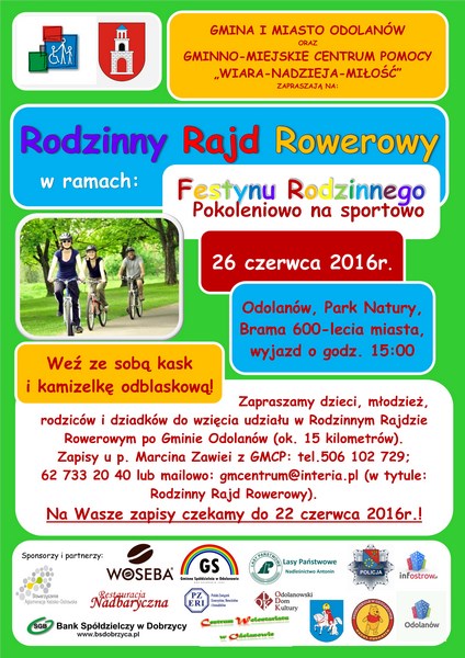 Plakat Rodzinny Rajd Rowerowy