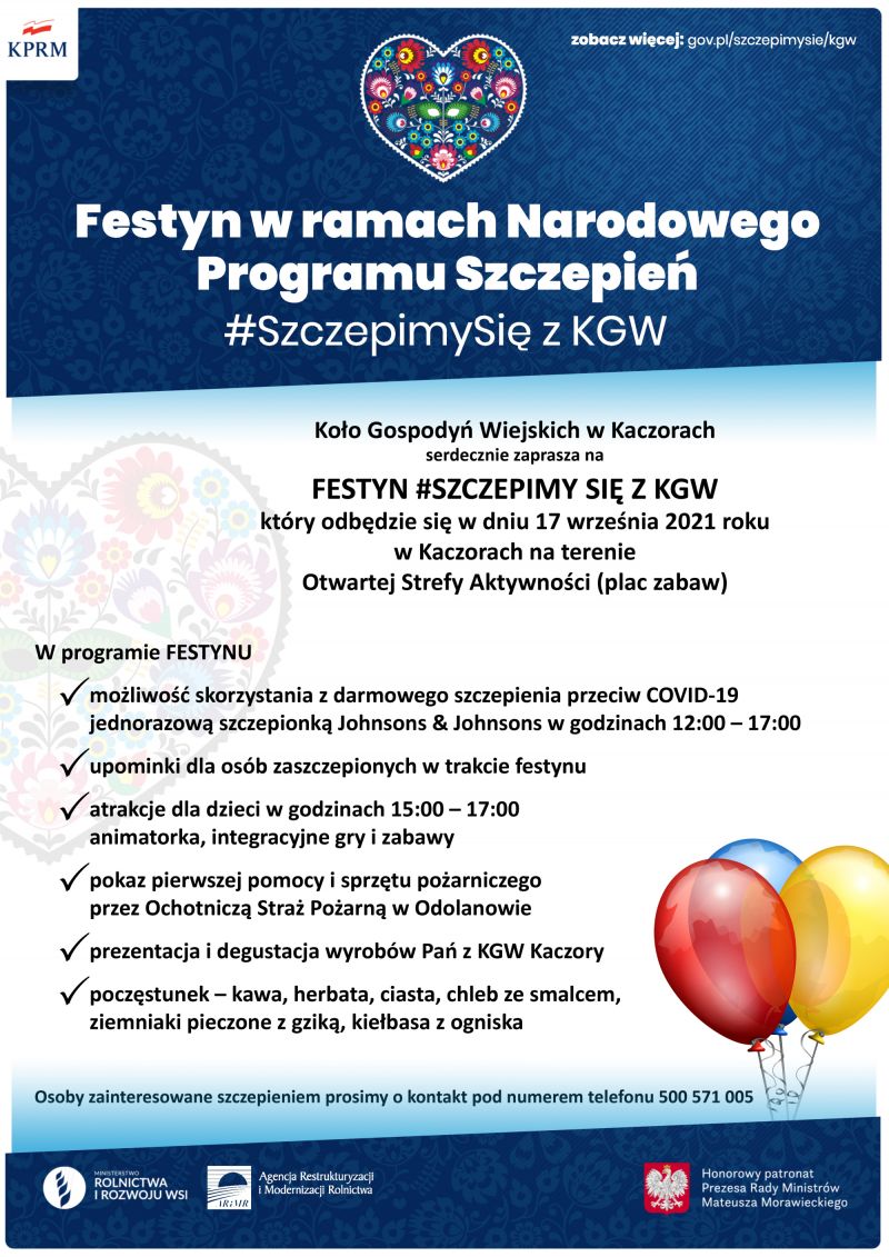 w trakcie gestynu możliwość skorzystania z darmowego szczepienia przeciv COVID-19 jednorazową szczepionką Johnson&Johnson w...