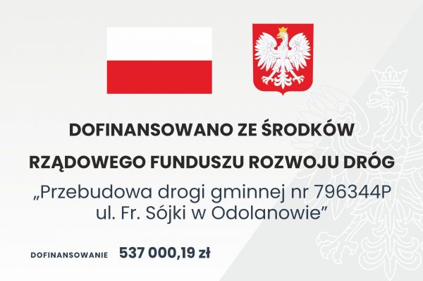 Przebudowa drogi gminnej nr 796344P ul. Franciszka Sójki w Odolanowie