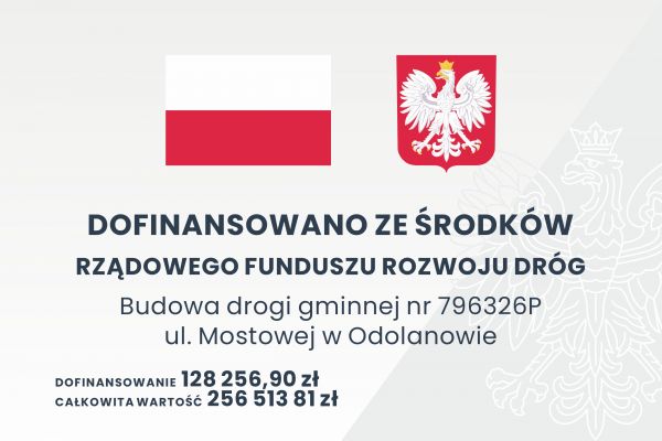 Budowa drogi gminnej nr 796326P ul. Mostowej w Odolanowie