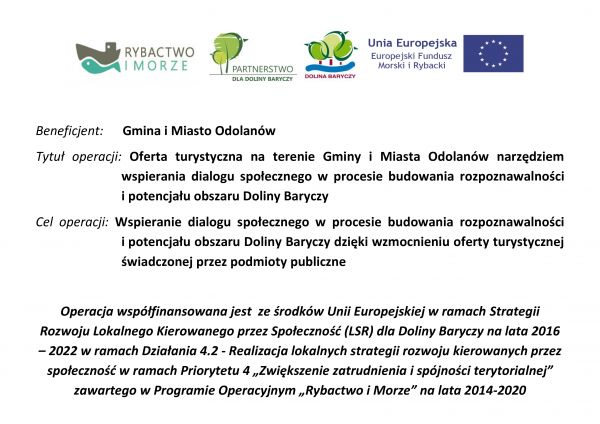 Oferta turystyczna na terenie Gminy i Miasta Odolanów narzędziem wspierania dialogu społecznego w procesie budowania...