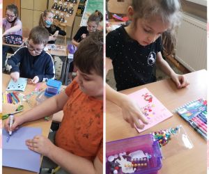 Uczniowie Szkoły Podstawowej w Nabyszycach i Gliśnicy wzięli udział w akcji wysyłania kartek walentynkowych do Domu Seniora...
