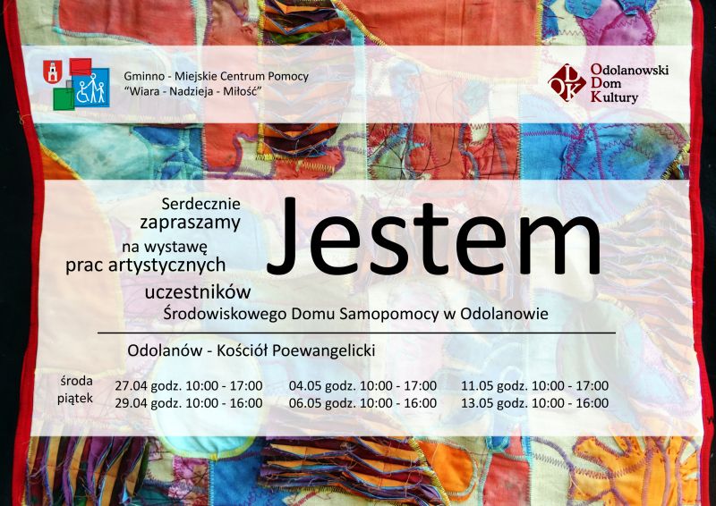 Serdecznie zapraszamy na wystawę prac artystycznych ucestników ŚDS w Odolanowie w kościele poewangelickim: środa 27.04.2022...