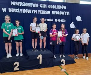 Drużynowe Mistrzostwa Gminy Odolanów w tenisie stołowym w kategorii dziewcząt i chłopców klas 4-6 i 7-8.