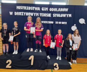 Drużynowe Mistrzostwa Gminy Odolanów w tenisie stołowym w kategorii dziewcząt i chłopców klas 4-6 i 7-8.