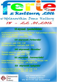 Ferie z kulturą program