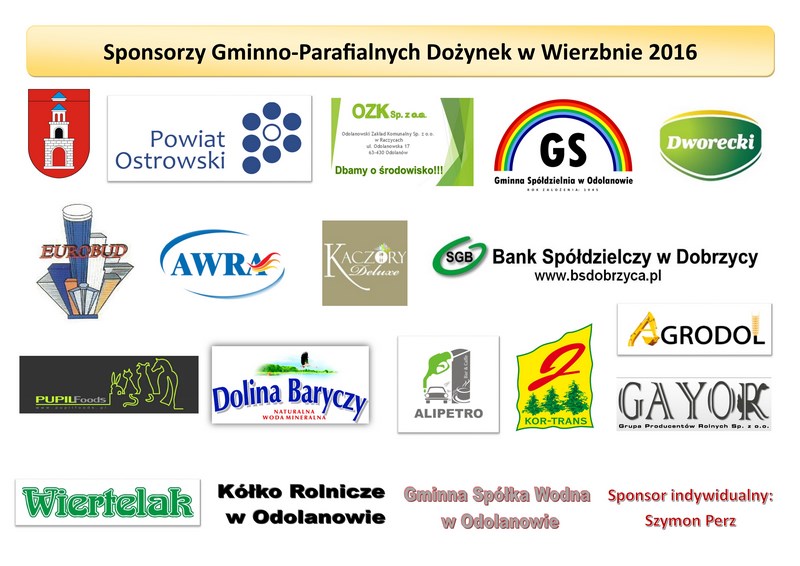 Sponsorzy dożynek