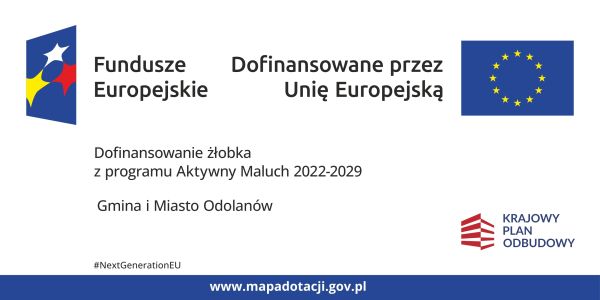 Baner "Budowa żłobka  „Pierwsze kroki” w ramach programu Maluch+ 2022-2029”
