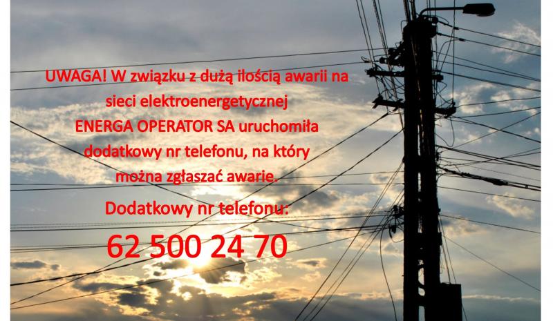 Dodatkowy numer telefonu do zgłaszania awarii