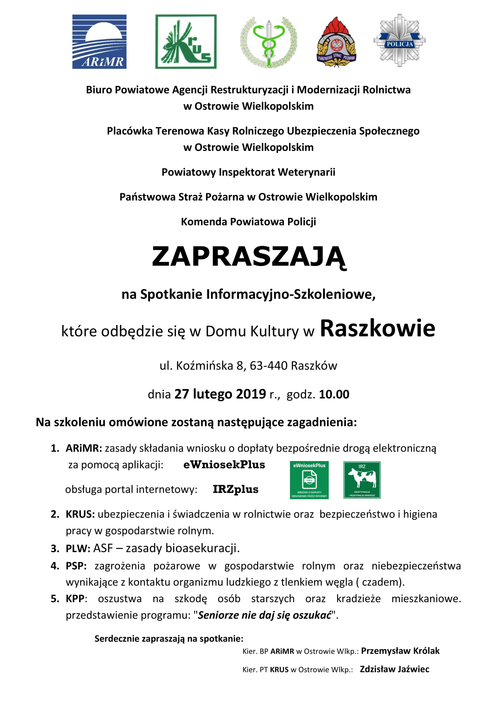 Szkolenie dla rolników i mieszkańców wsi