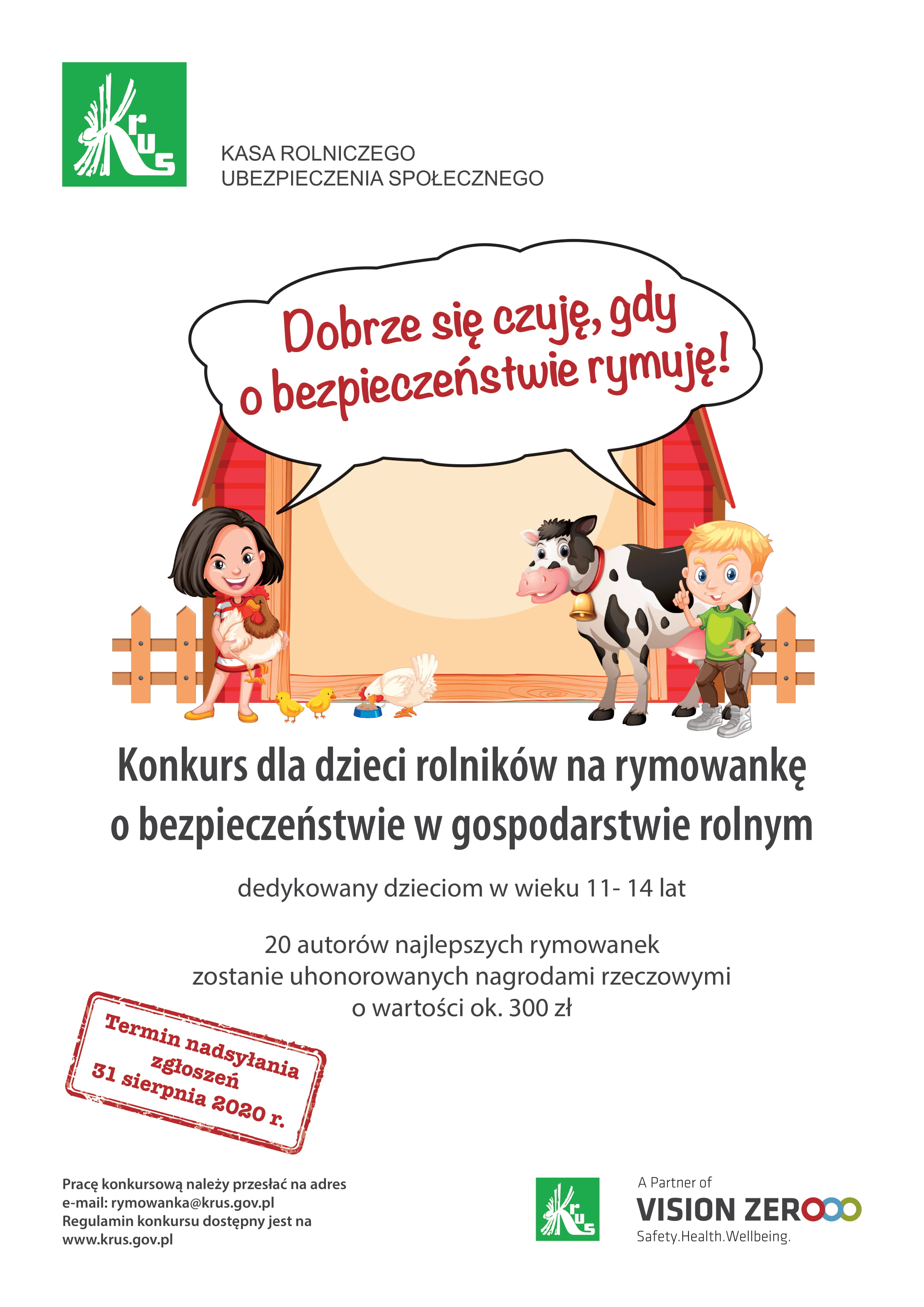 Zapraszamy do wzięcia udziału w konkursach organizowanych przez KRUS!