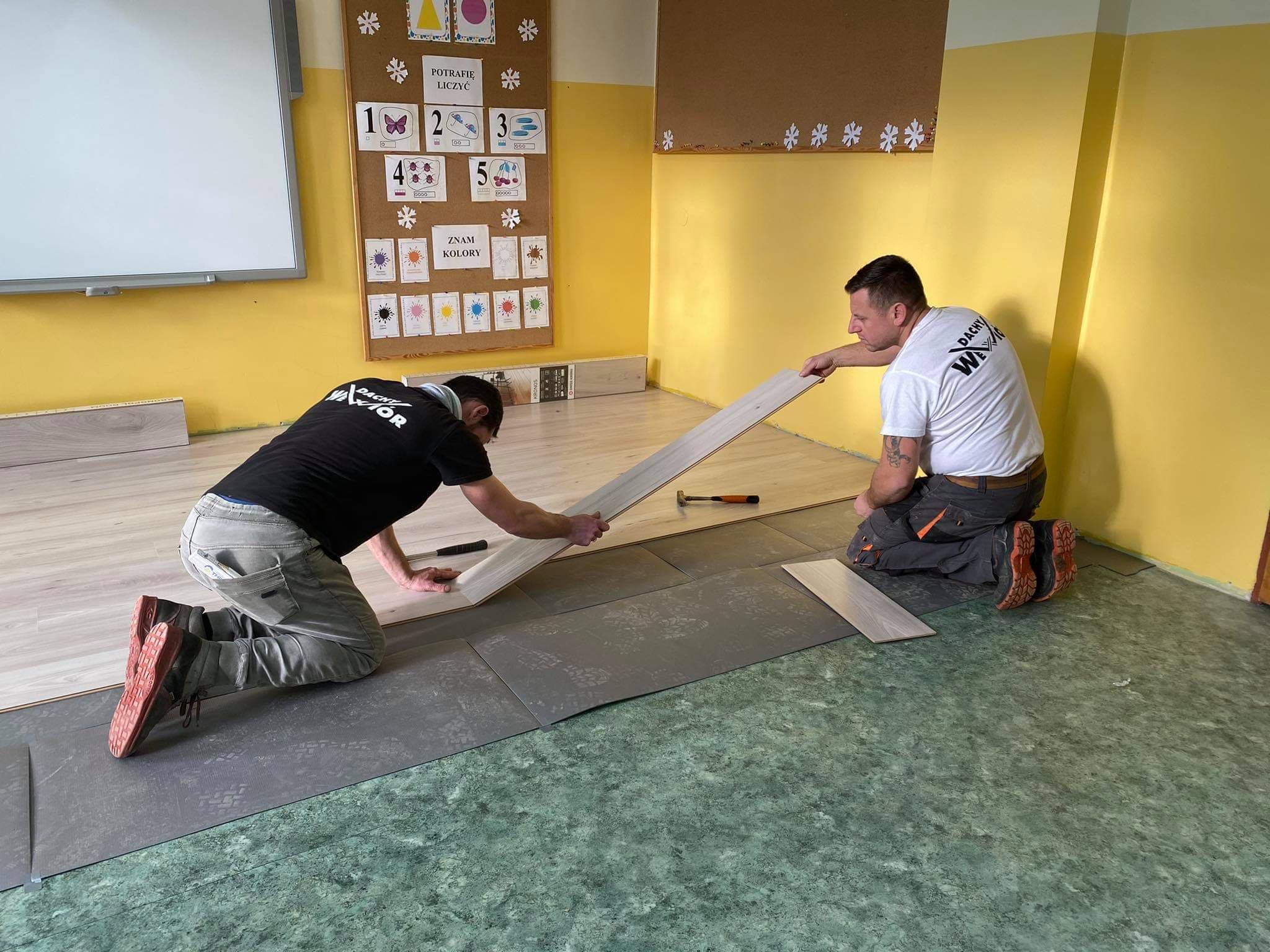 Prace remontowe w pomieszczeniach przedszkolnych w Nabyszycach i we filii w Gliśnicy