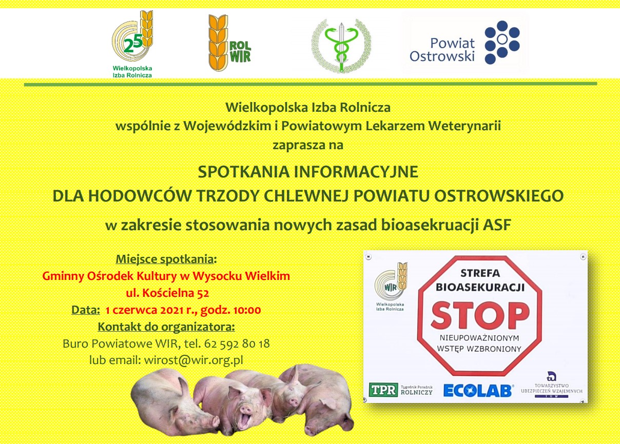 Spotkanie informacyjne dla hodowców trzody chlewnej Powiatu Ostrowskiego
