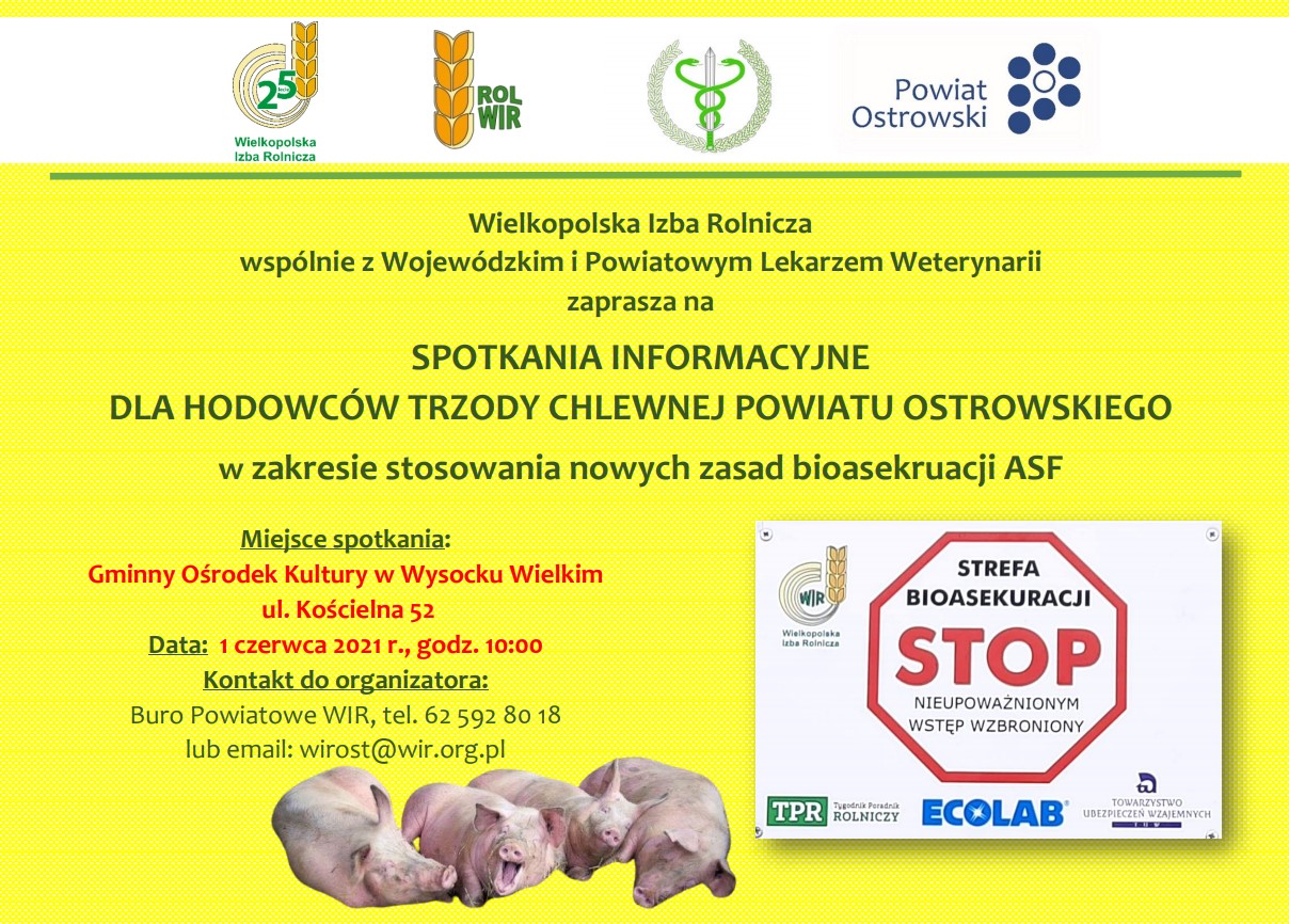 Spotkanie informacyjne dla hodowców trzody chlewnej Powiatu Ostrowskiego