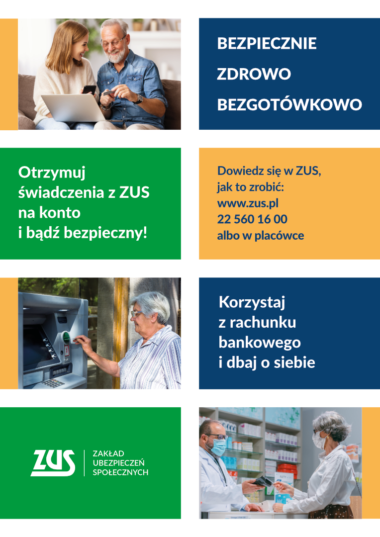 Bezpiecznie, zdrowo, bezgotówkowo - otrzymuj świadczenie na konto bankowe