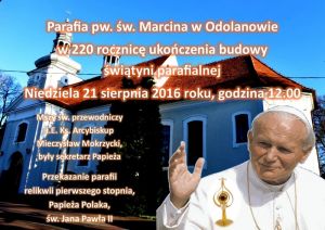 220. rocznica ukończenia budowy świątyni parafialnej św. Marcina w Odolanowie