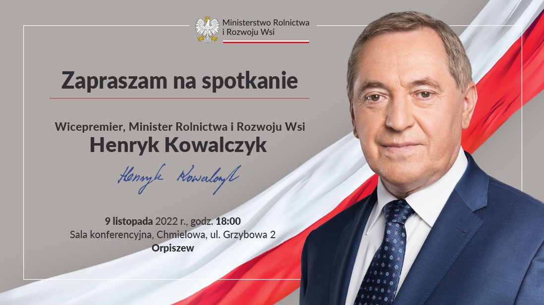 Zaproszenie na spotkanie z Ministrem Rolnictwa i Rozwoju Wsi