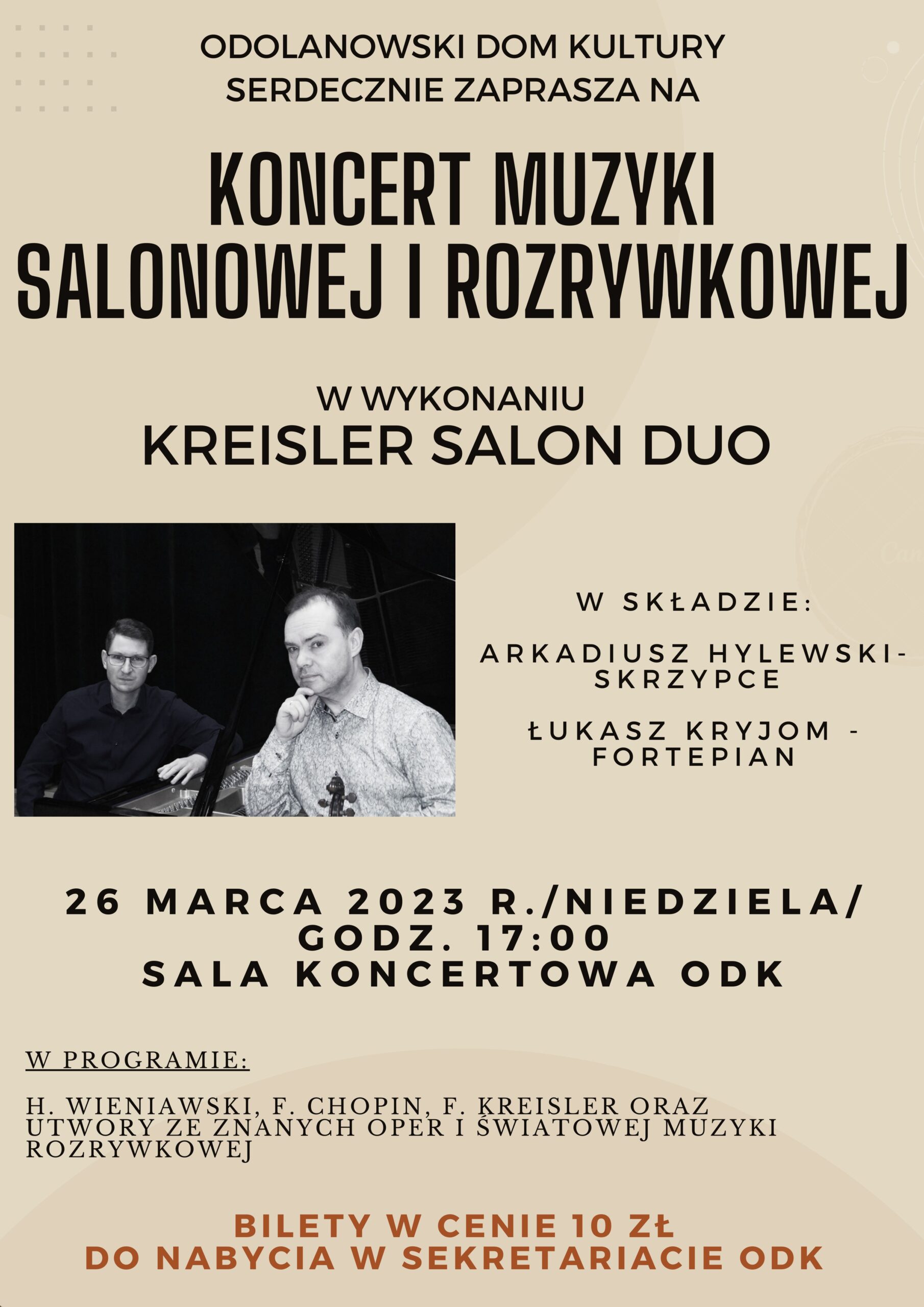 ODK zaprasza na wyjątkowy koncert w wykonaniu Kreisler Salon Duo
