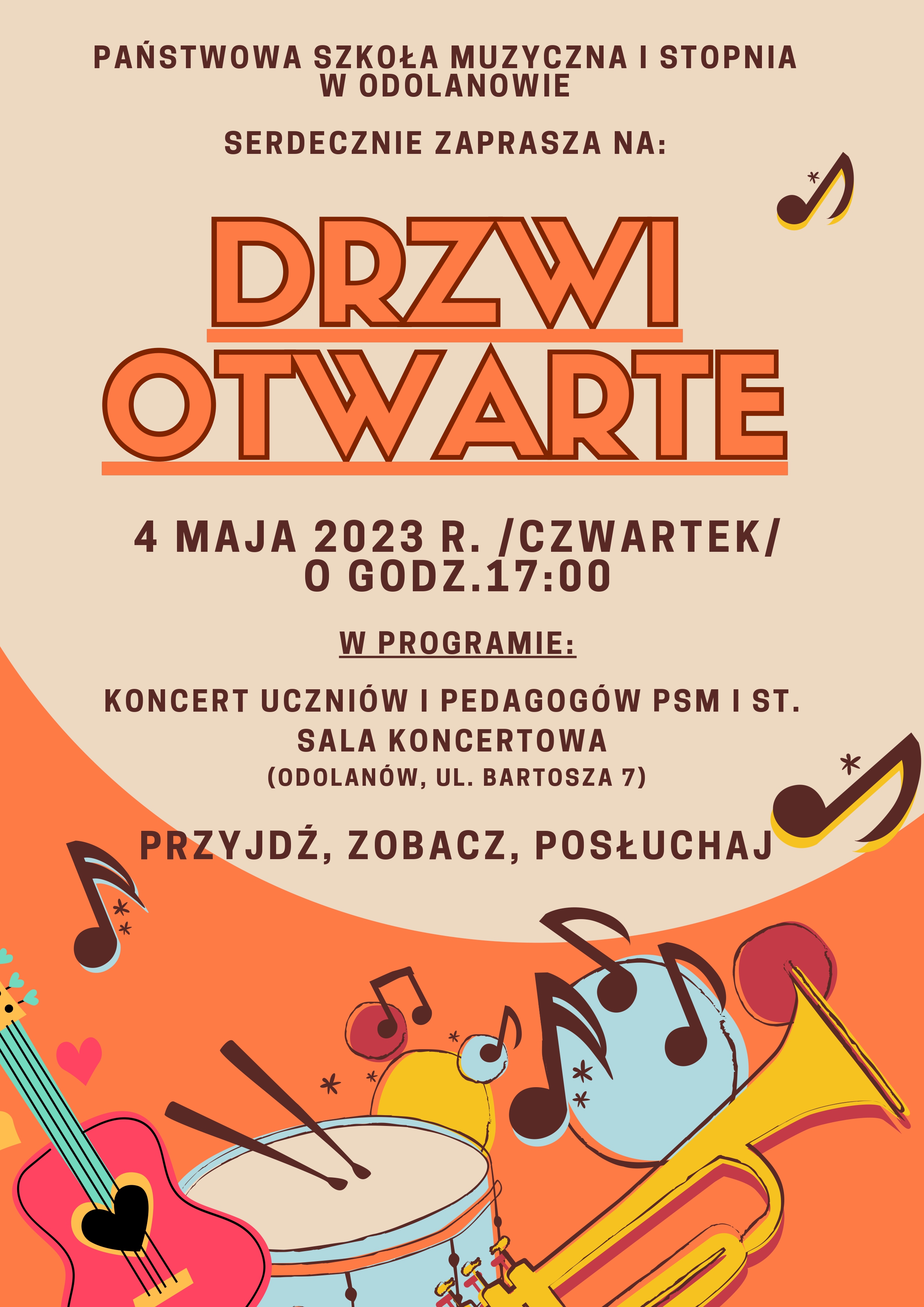 Zapraszamy na Drzwi Otwarte w Państwowej Szkole Muzycznej I stopnia w Odolanowie