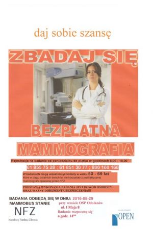Zaproszenie na mammografię