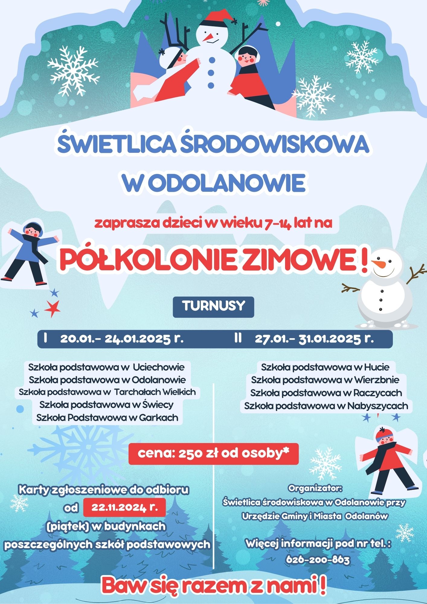 Zapraszamy na Półkolonie Zimowe 2025