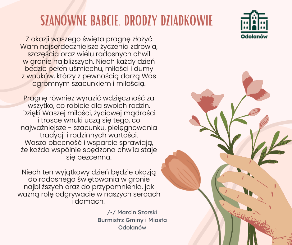 Życzenia z okazji Dnia Babci oraz Dnia Dziadka