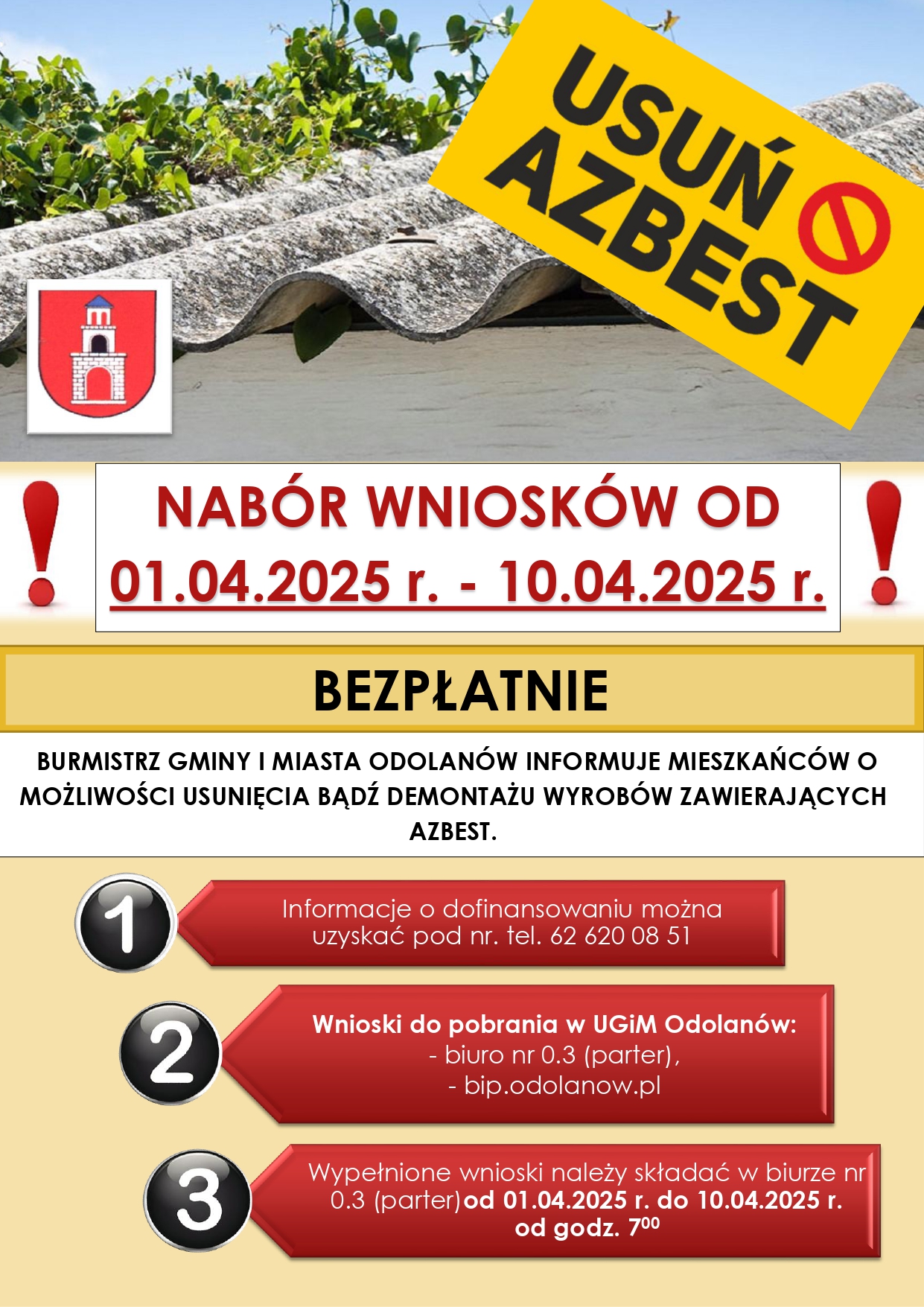 Rusza nabór wniosków na demontaż, odbiór, transport i utylizację azbestu