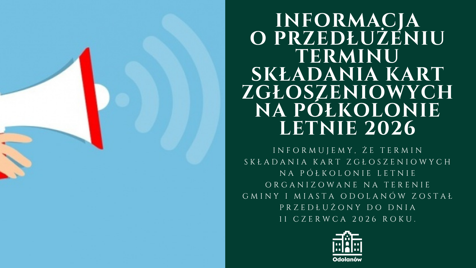 Przedłużamy termin składania kart zgłoszeniowych na półkolonie!