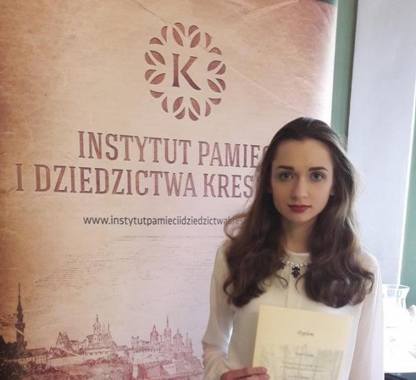 Licealistka - Klaudia Janas – laureatką Międzynarodowego Konkursu  Wiedzy o Kresach ,,Kresy. Korzenie polskiej kultury.”